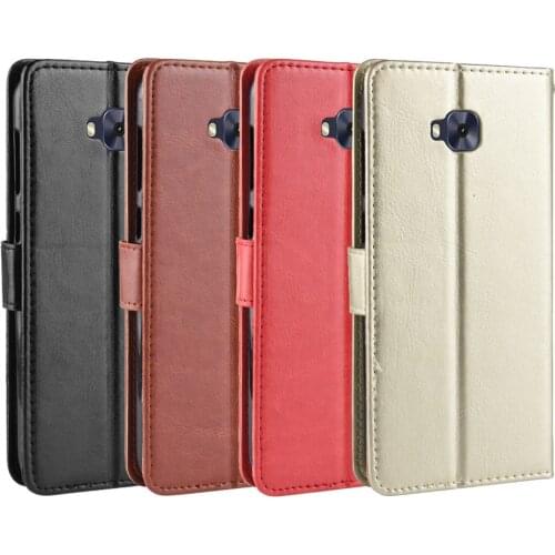 For Asus Zenfone 4 Selfie ZB553KL Case Retro Wallet Flip Style Glossy PU Leather Phone Cover For Asus Zenfone4 Selfie ZD553KL