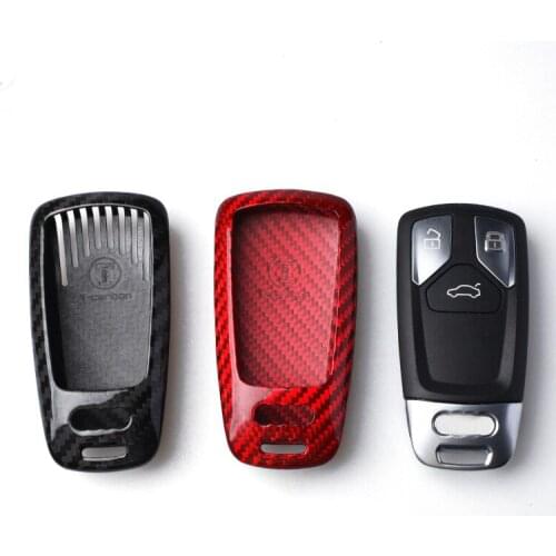Carbon Fiber Smart Key Cover Key Case Key Fob box For Audi New A4 A4L A5 S5 2017 Q7 2016 TT 2015 2017 Car Accessories Covers