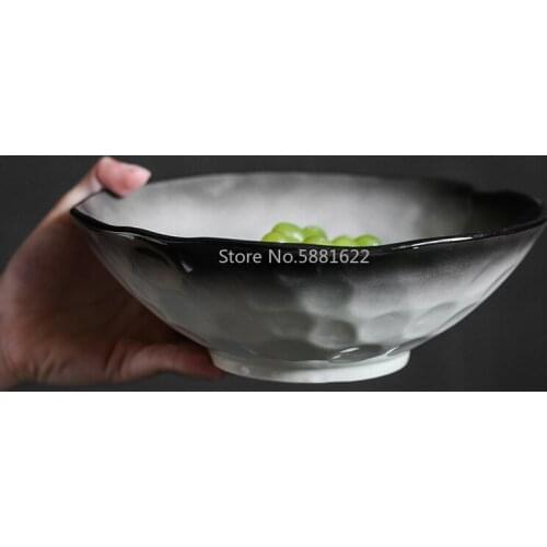 Black White Plate Restaurant Tableware Set Dessert Plate Steak Cake Plate Salad Soup Rice Bowl