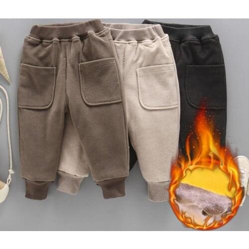 Baby Sweatpants Boys Pants Kids Trousers Toddler Girls Winter Clothes Thick Fleece Girls Pencil School Pant Children Leggings