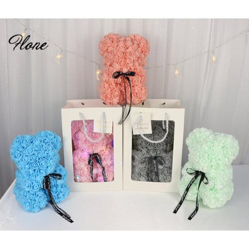 DIY 25cm / 40cm Teddy Rose Bear Valentines Day Gift PE Artificial flowers For Girlfriend Women Wife Mothers Day Gift