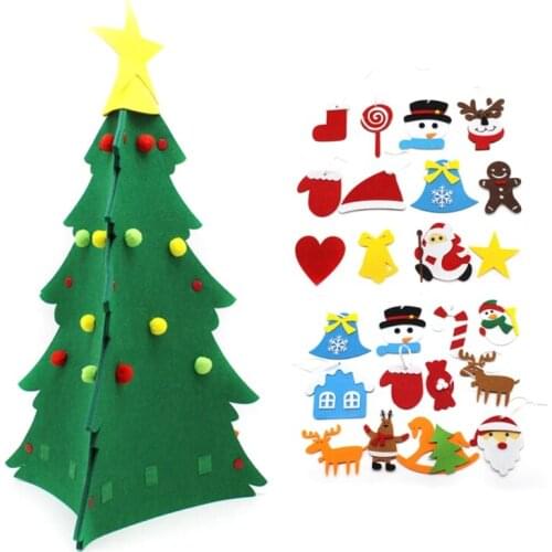 DIY 3D Felt Christmas Tree Decoration Santa Claus Ornaments Kids New Year Gifts Xmas Adornment
