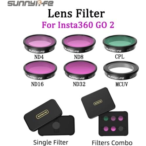 Sunnylife Insta360 GO 2 Lens Filter ND4 ND8 ND16 ND32 CPL MCUV ND Combo Filters Set For Insta360 GO 2 Action Camera Accessories