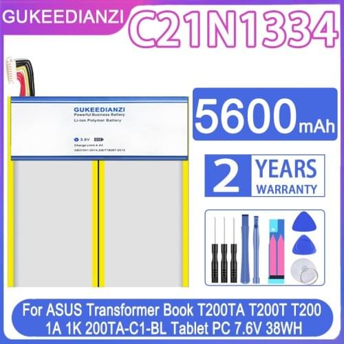 GUKEEDIANBZI C21N1334 5600mAh Laptop Battery For ASUS Transformer Book T200TA T200T T200 1A 1K 200TA-C1-BL Tablet PC 7.6V 38WH