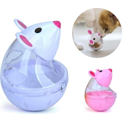 Pet Cat Tumbler Feeder Toy Funny Mouse Shape Leaking Food Balls Interactive Toy Pet Leakage Device Educational Toys For Pet