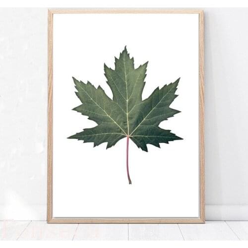 Nordic Green Maple Leaves Canvas Painting Modern Plant Posters And Prints Wall Art Pictures For Living Room Home Decor