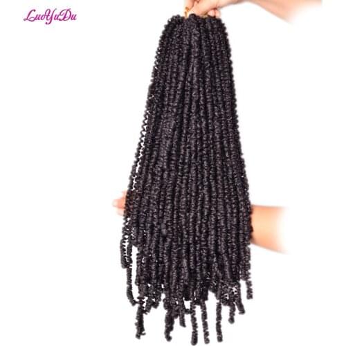 LUOYUDU 18 Inch Fluffy Crochet Braid Synthetic Braiding Hair Spring Twist Locs Organic Braids Hair Extensions Passion Twists