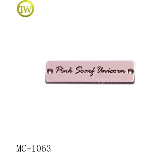 MC1088 Custom rose gold Small Metal Name Tags for garment label