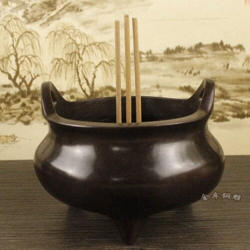 Copper Incense Burner Delivers Brass Incense and Inserts Antique Daming Xuande Stove base room decoration chinese classical