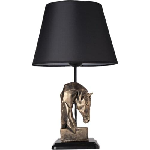 Hmydesign Horse Motif Foot Design Table Lighting Lamp Home Office Bedroom For Living Room Black Tumbled Ordre Lampshade Gold