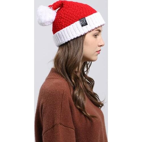 Autumn And Winter Christmas Party Xmas Costume Accessories Santa Claus Beanie Hat Womens Winter Slouchy Warm Snow Knit