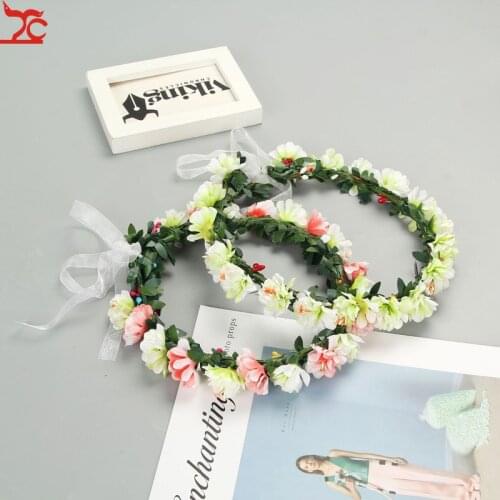 Wedding Floral Headdress Headband Head Wreath Women Flower Headband Bridesmaid Bridal Flowers Girls Hair Accessories