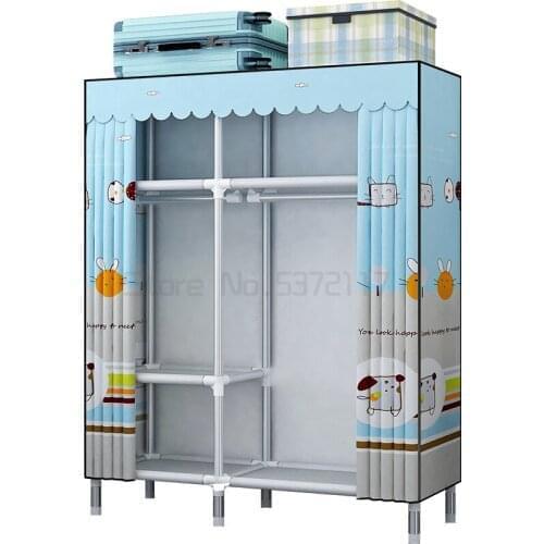 Simple wardrobe household bedroom hanging wardrobe simple modern rental room storage cloth wardrobe