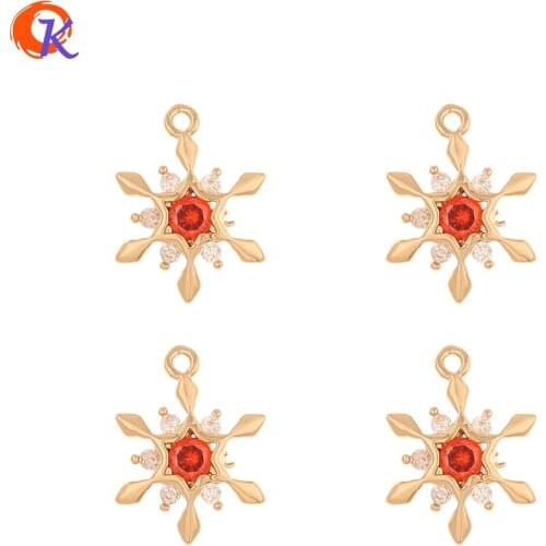 Cordial Design 50Pcs 12*17MM Jewelry Accessories/Hand Made/Flower Shape/Earring Connectors/DIY Making/Earring Findings/CZ Charms