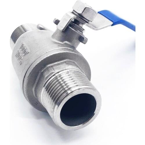 1/4" 3/8" 1/2" 3/4" 1" 1-1/4" 1-1/2" 2" BSPT Male To Male Thread 304 Stainless Steel Ball Valve Two-piece Type Water Oil Gas