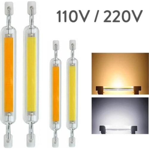 R7S LED Glass Tube COB Bulbs 78MM 5W 118MM 10W 189MM 20W Replace Halogen Light 110V 220V Spotlight Lamp