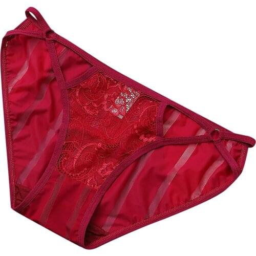 Lace Sheer Mesh Underwear For Women Sexy Breathable Briefs Underpant Lingerie Soild Low Waist Womens Panties Трусики Для Женщин