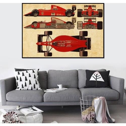 Vintage Ferraris Car Poster Classic Design Car Wall Art Living Room Decor Bedroom Decor Poster and Prints Canvas Painting