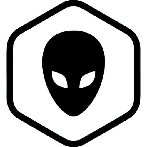 11.8cm*12.9cm Cartoon Outline Alien Hexagon Vinyl Decal Car Window Stickers Black/Silver S6-3385