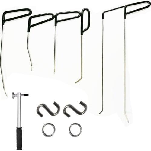 11pcs Rods Hook Tools Paintless Dent Repair Car Dent Removal Tool Kit Hail Hammer