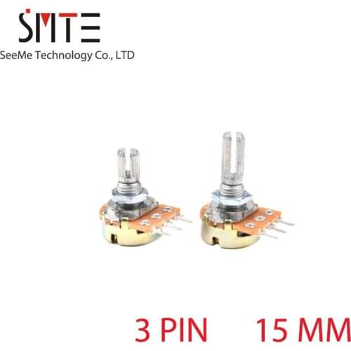 5 PCS / LOT WH148 3Pin 15mm Single Potentiometer Shaft Amplifier Dual Stereo Potentiometer New