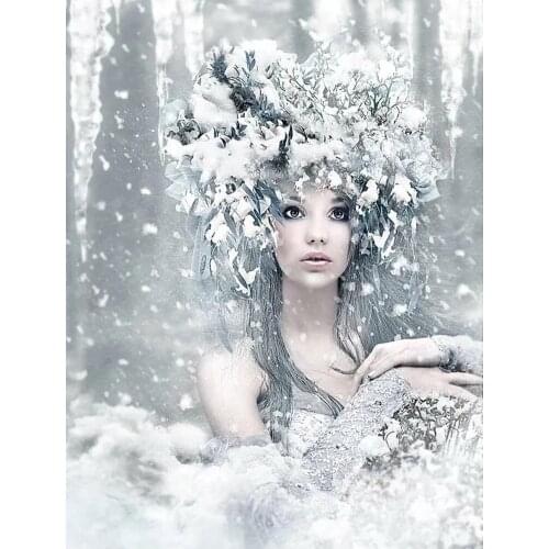 5d Diy Diamond Painting Cross Stitch snow girl Fairy,woman,Needlework 5D Diamond Mosaic Set Unfinished Diamond Embroidery