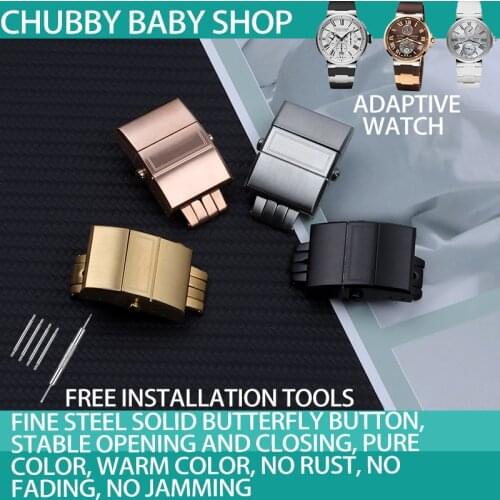 Watch Accessories 20mm Folding Butterfly Buckle For Ulysse Nardin Silicone Rubber Clasp Stainless Steel Buckle Tools Logo