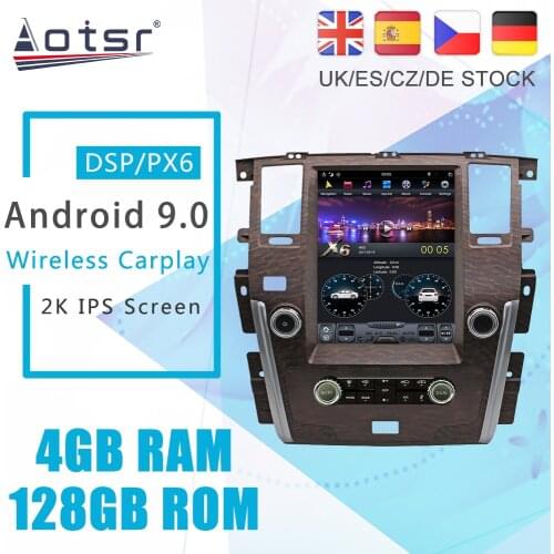 Android 9.0 128G PX6 Screen Tesla Styel For Nissan Patrol Y62 2010 - 2020 Auto Radio Stereo Car Multimedia Player GPS Navigation