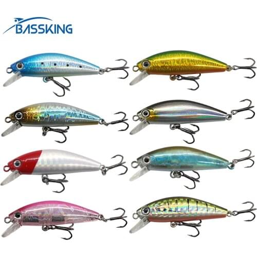 BASSKING 50mm 4g/53mm 6g Sinking Minnow Bait Fishing Lure Isca Artificial Pesca Professional Minnow Leurre Wobbler Hard Bait