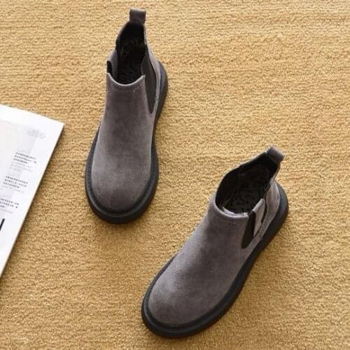 Shoes Woman Autumn Winter Flat Short Boots Single Flat Heel Martin Boots Womens Short Platform Shoes Snow Boots Luxury Fashion