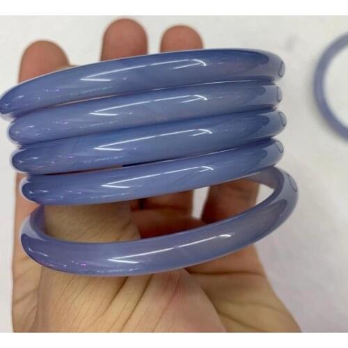 Natural blue chalcedony stone bangle natural gemstone jewelry bangle for woman for gift wholesale