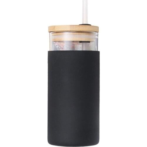 Water Bottle Anti-scalding with Straw High Borosilicate Glass Portable Drinking Cup Home Straw Cup