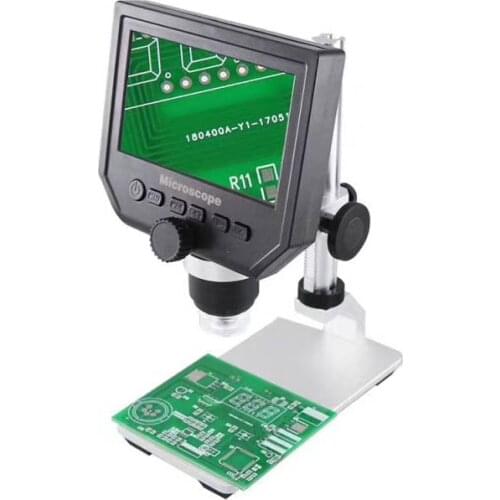 4.3 Inches HD LCD Display 600x 3.6MP USB Digital Microscope With Aluminum Alloy Stent for phone PCB Motherboard Repair