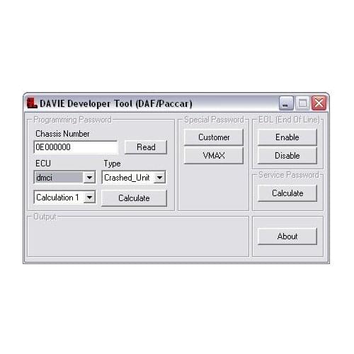 DAVIE DEVELOPER TOOL v0.3.1 forDAF and PACCAR+USB Dongle