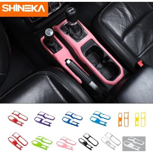 SHINEKA Car 4WD Gear Shift Panel Decoration Cover Stickers For Jeep Gladiator JT 2018+ For Jeep Wrangler JL 2018+ Accessories