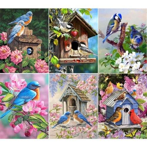 Diy 5D Diamond Bird Painting Cross Stitch Full Circle/Full Square Rhinestone Kit Mosaic Picture Handmade Home Decoration