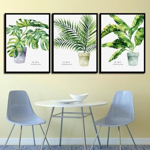 Green Plants Series Paintings on Canvas Nordic Prints and Posters High Quality Decor Pictures for Living Room Unframed