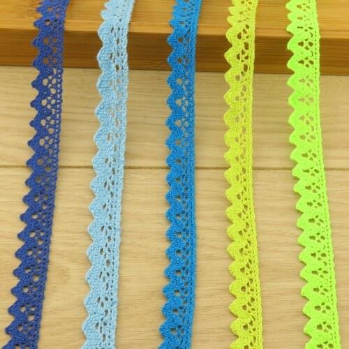 #150 Multi Color Cotton Lace Trims Ribbons Fabric 5yards/lot DIY Crocheted Embroidered Lace Crafts Apparel Sewing Fabric Tape