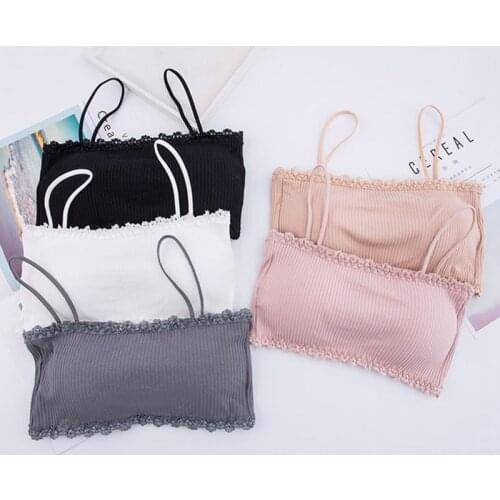 Hot 2019 Women Bralette Crop Top Back Closure Bra Chest Pad Underwear Girls Strapless Tube Top