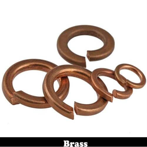 M3 M4 M5 M6 M8 M10 M12 DIN127 GB93 Brass Gasket Ring Cushion Split Lock Spring Washer