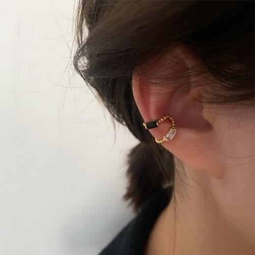 Gold Color Zircon Small Cute Ear Cuff Clip Earrings For Women Girls Fake Piercing Non-Hole EarBone 2021 Trendy Fashion Jewelry