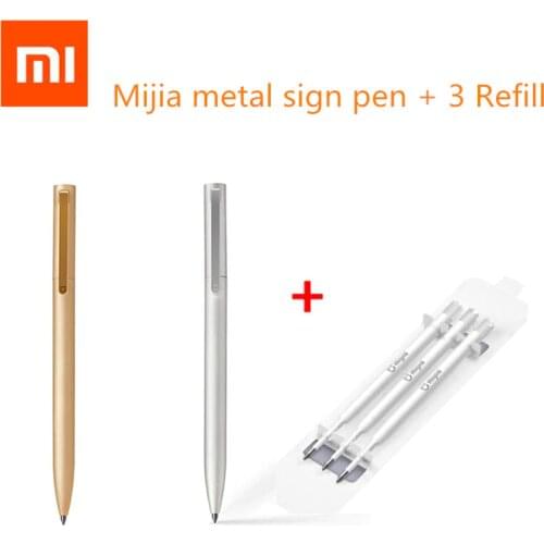 Original Xiaomi Mijia Metal Signe Pe Ink Japan Durable Signing PREMEC Smooth Switzerland MiKuni Black Refill Gold Silver