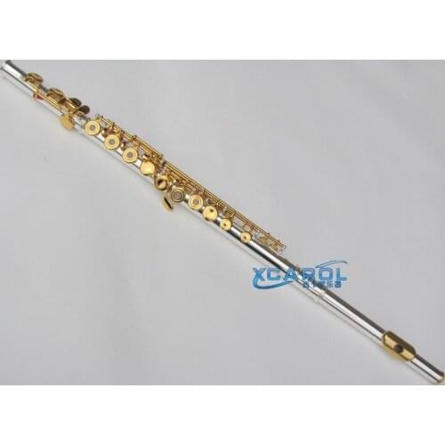 Advanced New 16 open hole Flute C key +E Gold Plate Keys with Silver plate Body