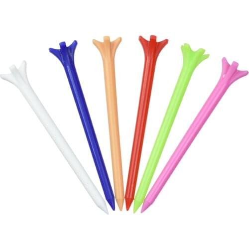 50Pcs Mixed Color Golf Tees 70mm Plastic Claw Less Resistance Golf Tees Golf Accessory