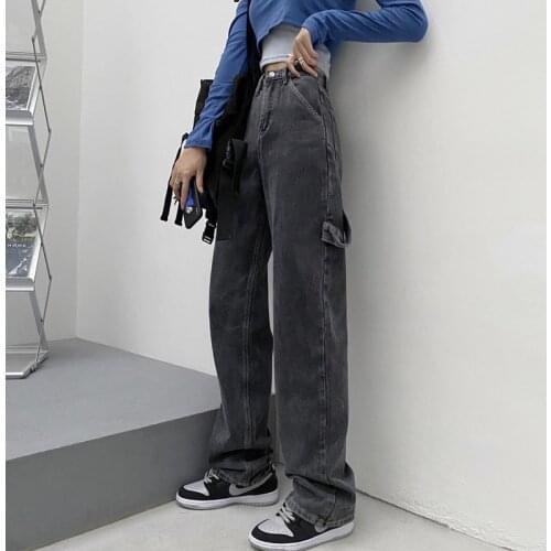 Mid Waist Women Loose Casual High Street Denim jeans