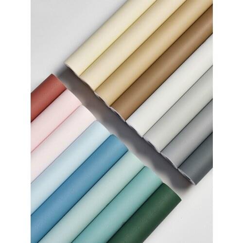 Bedroom warm waterproof and moisture-proof wallpaper solid color home decoration background wall stickers renovation stickers