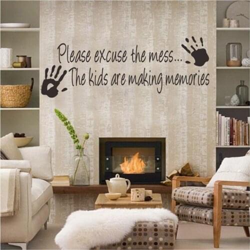 The Mess the Kids are making memories Vinyl Wall Sticker words Decoration DIY