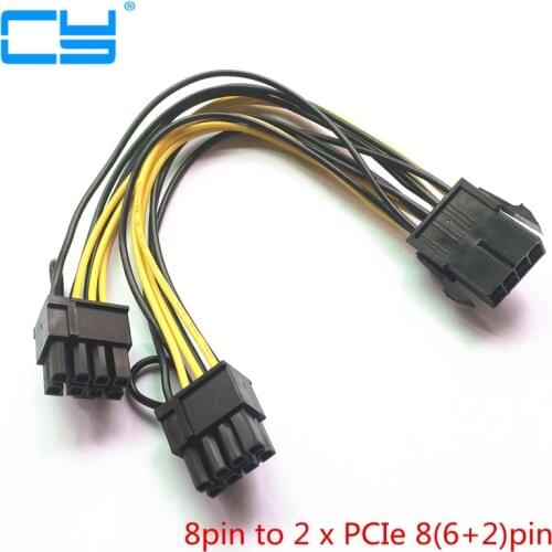 8 inch Molex 8pin 6P PCI Express to 2 x PCIe 8 (6+2) pin Motherboard Graphics Video Card PCI-e GPU VGA Splitter Hub Power Cable