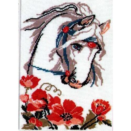 Fishxx Cross Stitch D151animal[Horse]cotton thread and cloth , water-soluble,100% accurate,11CT,embroidery