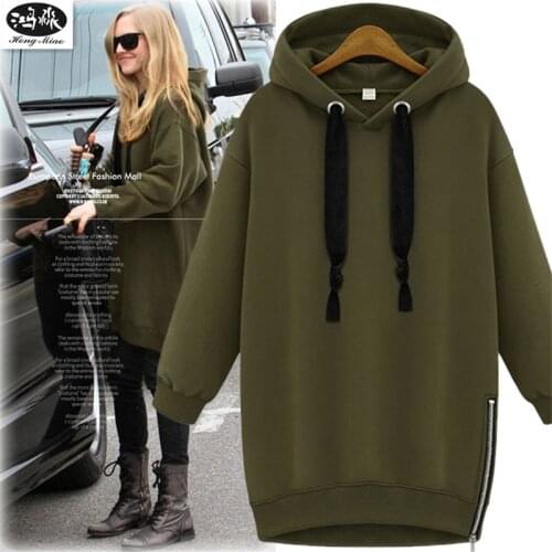 Women Hooded Sweatshirts 2018 New Autumn Women Long Sleeve Solid Color Hoodies Female Side Zip Open Long Hoodies Casual Oversize